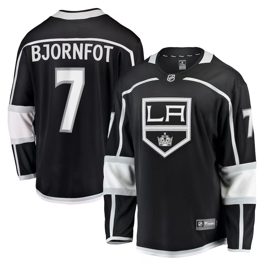 Men Los Angeles Kings #7 Tobias Bjornfot Fanatics Branded Black Home Breakaway Player NHL Jersey